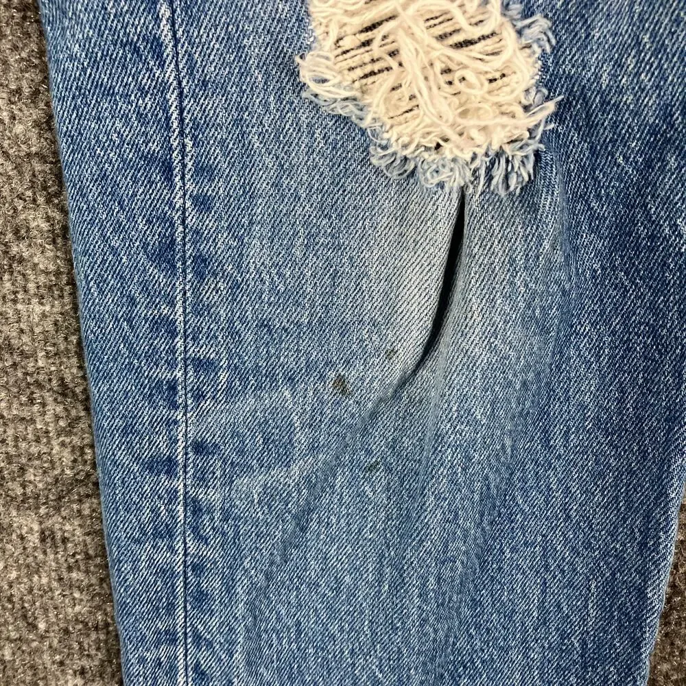 Levi's Wedgie Jeans Womens Size 26 Blue High Rise Distressed Button‎ Fly Denim